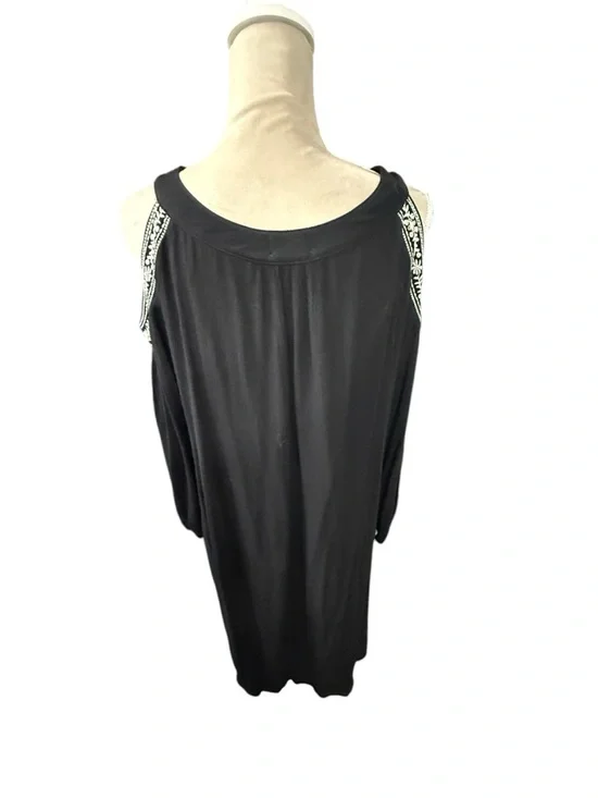 Time and Tru Black Cold-Shoulder Embellished Mini Dress - Picture 5 of 8